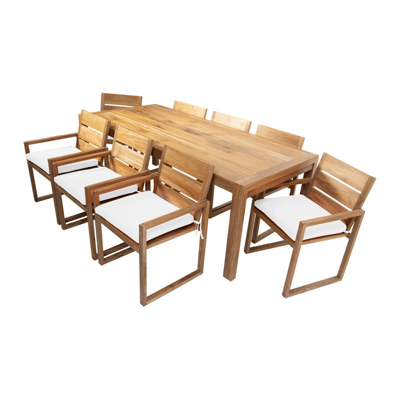 Venice 9 - Piece Solid Wood Dining Set, Camel