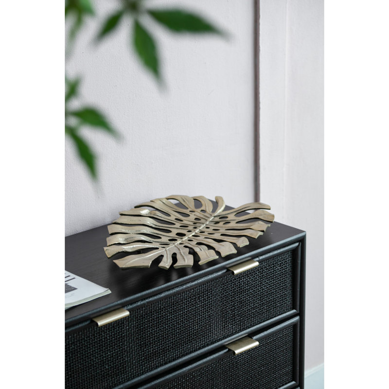 Décoration murale feuille d'or 24,8 x 17,3 x 2 po Monstera, H 2,11 po x l 24,91 po x P 17,41 po