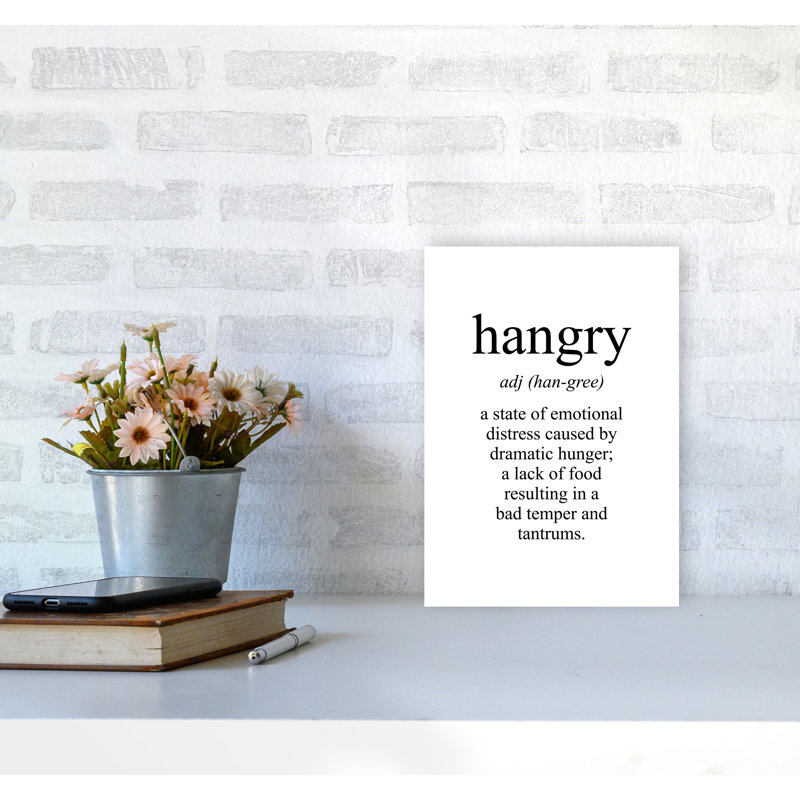 Hangry - Single Picture Frame Print, 85 cm H x 60 cm W x 1 cm D, No Frame
