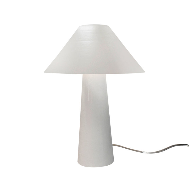 Lampe de table en céramique Caroldine, Blanc mat