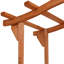 120cm W x 60cm D Wood Arbour with Gate in Brown