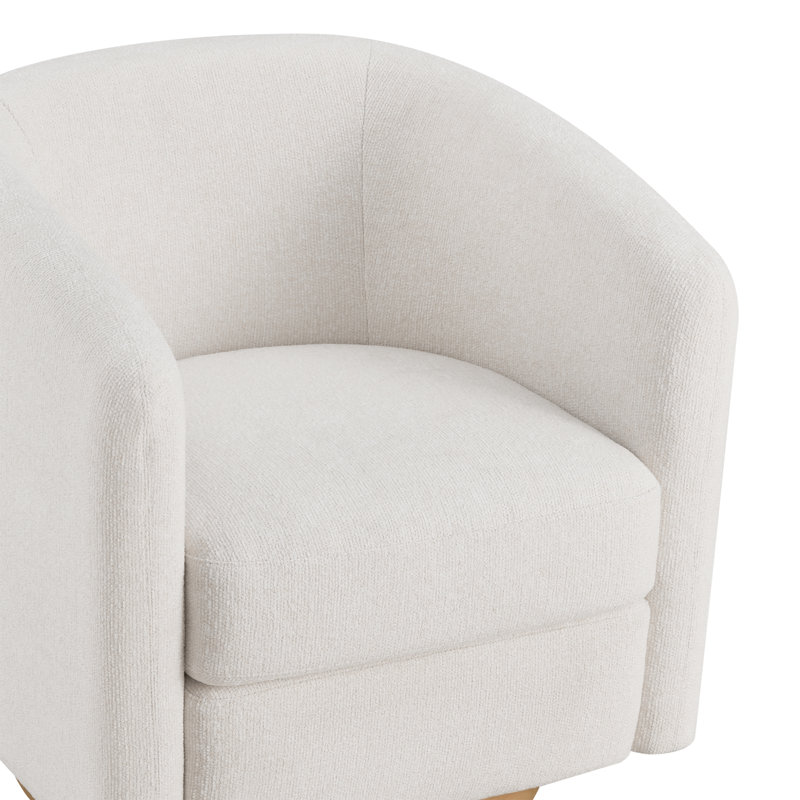 Upholstered Swivel Armchair, Ojai Lace Performance Textured Weave