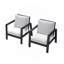 Ensemble de 2 fauteuils de patio en aluminium 28 po avec coussins épais