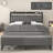 Modern Upholstered Platform Bed with a Starry Sky Projector, Built-in Storage Bench, Convenient Charging Station, Easy Assembly-240340907-240340903