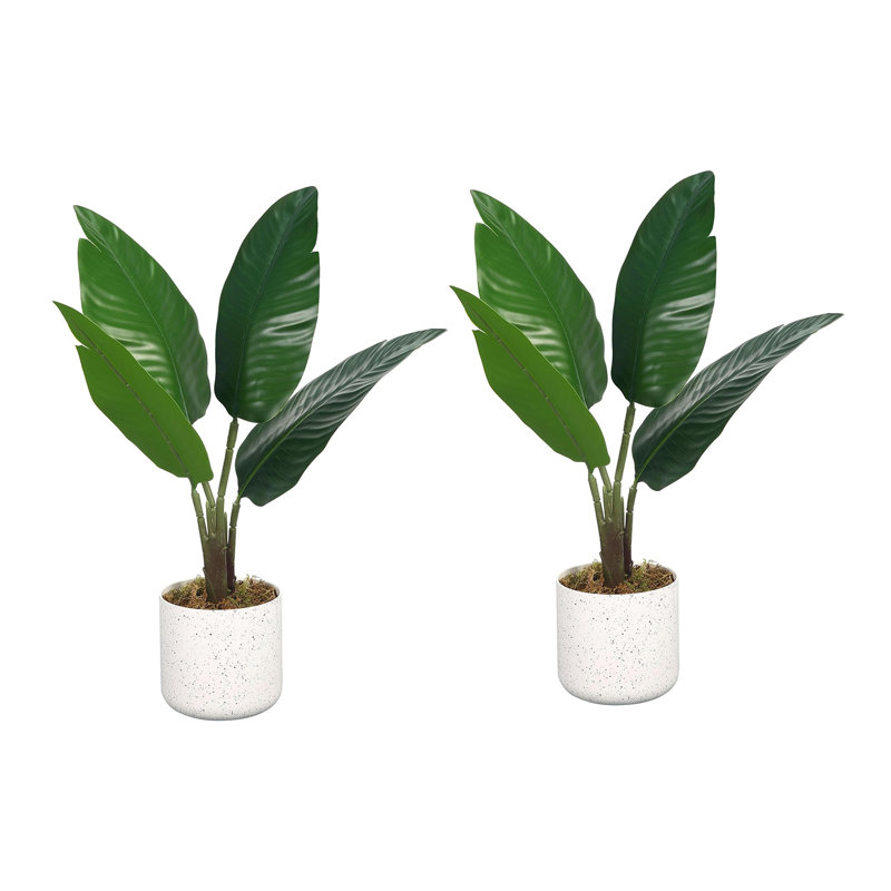 Ensemble de 2 plantes à feuilles de figuier artificielles en pots d'aspect marbre blanc, verdure artificielle pour bureau, salon, chambre à coucher et tablette