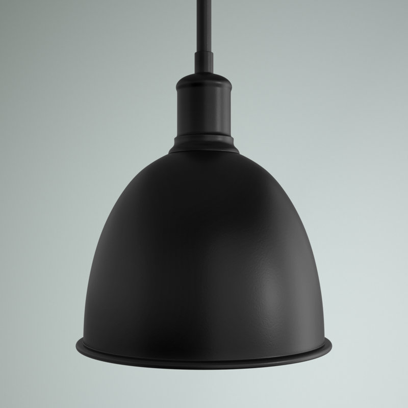 Luminaire suspendu 1 lumière Waldon Sawyer, Noir mat, H 10 po x l 8,25 po