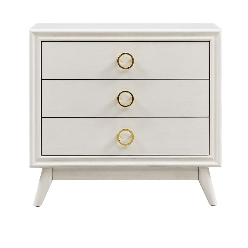 3-Drawer White Accent Chest