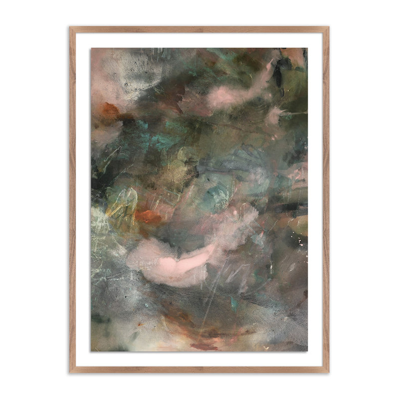 The Future Has An Ancient Heart Print by Allis, 40" H x 30" W x 2.5" D, Dark Brown Framed