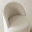 Fauteuil de coiffeuse pivotant en lin avec roues cachées-1460442821