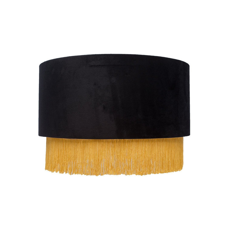Abat-jour tambour en velours (araignée), H 8,66 po x l 13,78 po x P 13,78 po, Noir