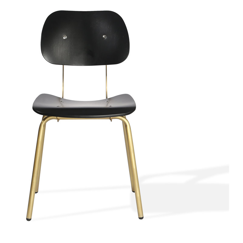 Chaise d'appoint Saba, Noir chêne / bronze