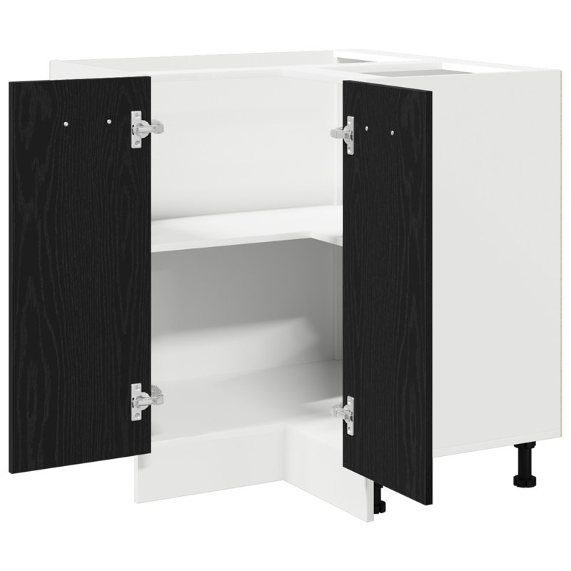 Kitchen Cabinet Black Oak Engineered Wood 75.5 X 75.5 X 81.5 Cm