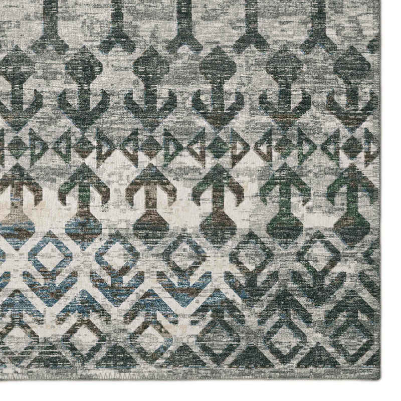 Anta Chenille Washable Ikat Indoor / Outdoor Rug, Rectangle 8' x 10'
