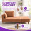 Chaise longue modulaire en velours côtelé rembourré avec accoudoirs et deux coussins-576144883-576144884