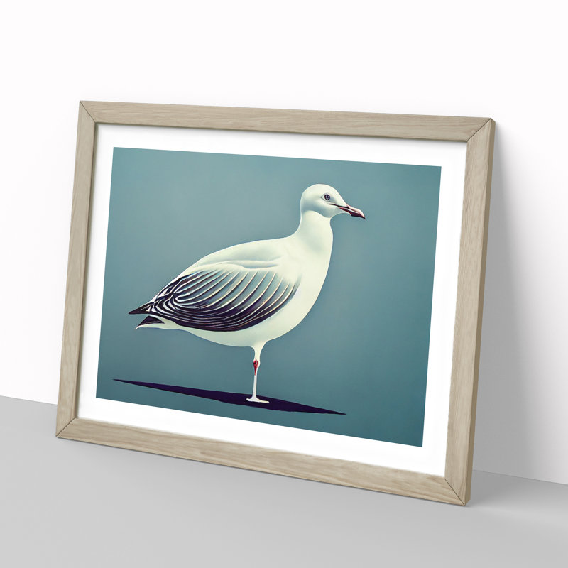 Seagull Portrait Vol.2 - Framed Print, 34cm H x 46cm W x 2cm D, Oak