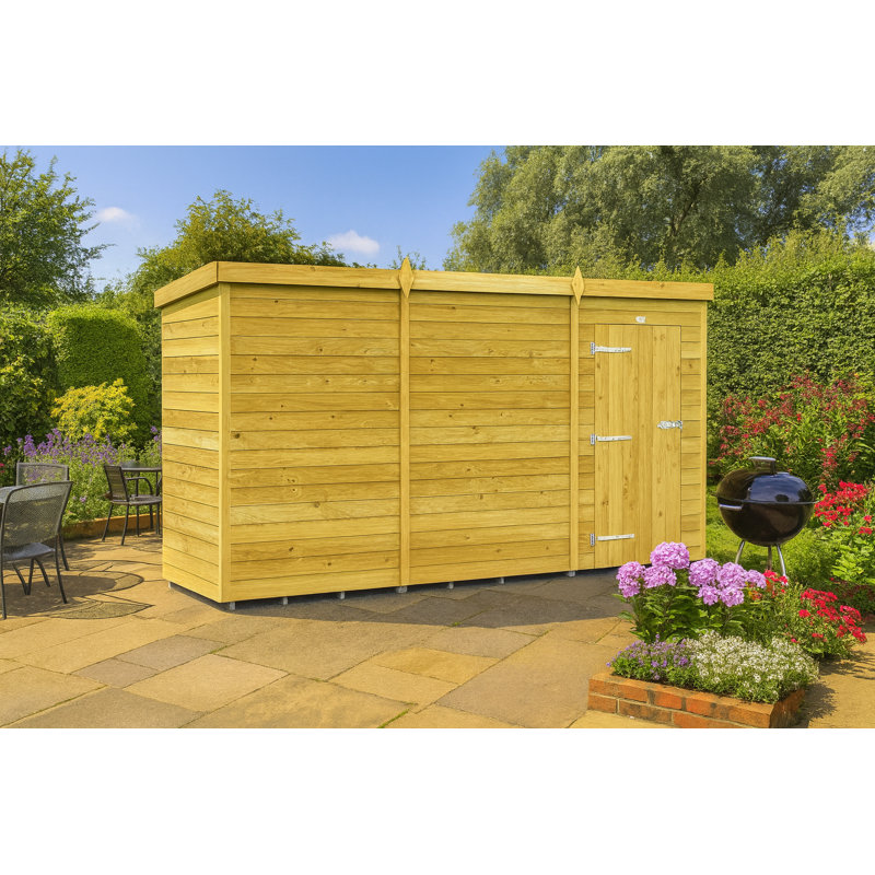 12ft x 4ft Pent Shed - Single Door without Windows