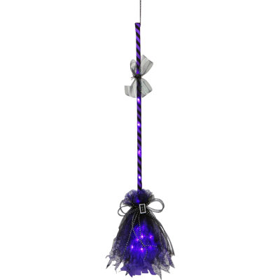 Haunted Hill Farm Witch's Broomstick Halloween Animatronic with Battery