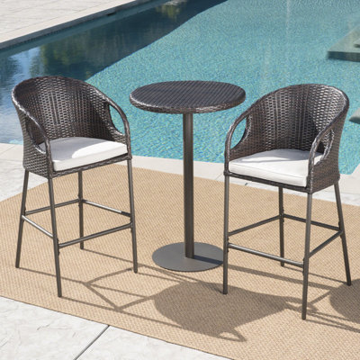 Aribert 3 Piece Bar Height Dining Set with Cushions
