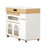 54" Extendable Mobile Kitchen Island with Power Outlet, L-Shaped Rolling Kitchen Cart with Arched Glass Doors and Storage Cabinet-9577321