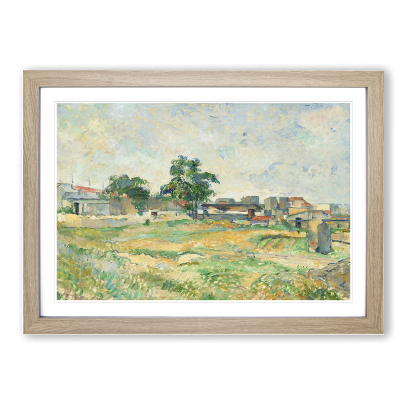 Landscape Near Paris by Paul Cezanne - Picture Frame Painting, Oak Framed, 36cm H x 48cm W x 2cm D