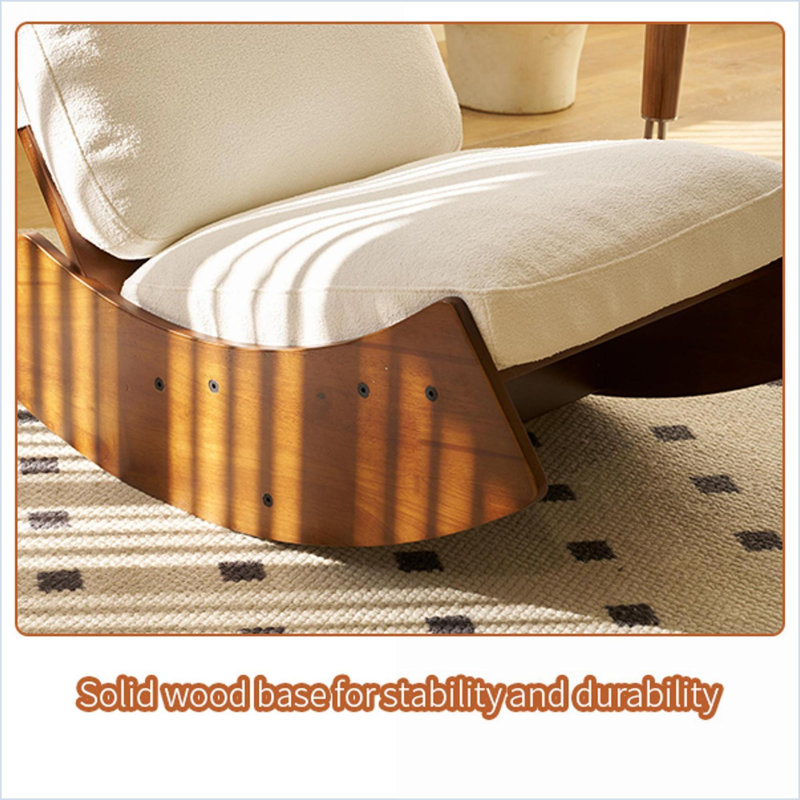 Chaise berçante Glider, structure en bois massif | Tissu velours côtelé rétro | Conception ergonomique