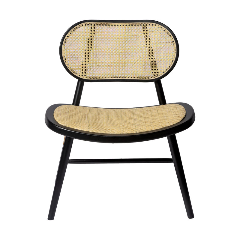 Chaise d'appoint en bois massif Millsap, Noir