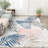 Jasmine Modern Plant Leaf Design Washable And Foldable Area Rugs for Living Room Bedroom Blue Black Pink White/Multi-82204383