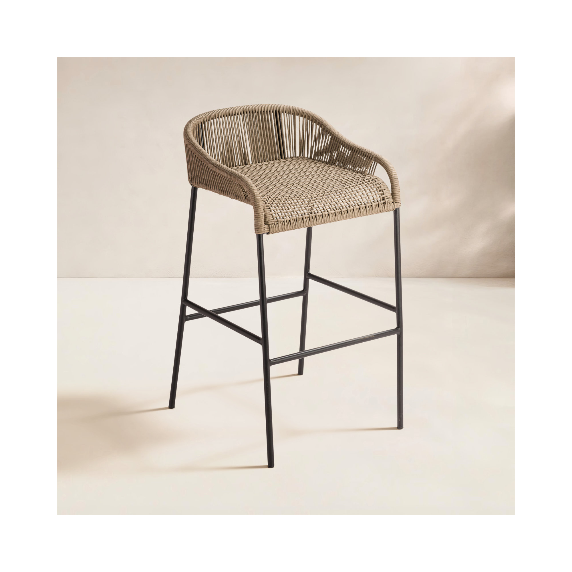 Belmont Powder Coated Aluminum Stool, Taupe, 24" H