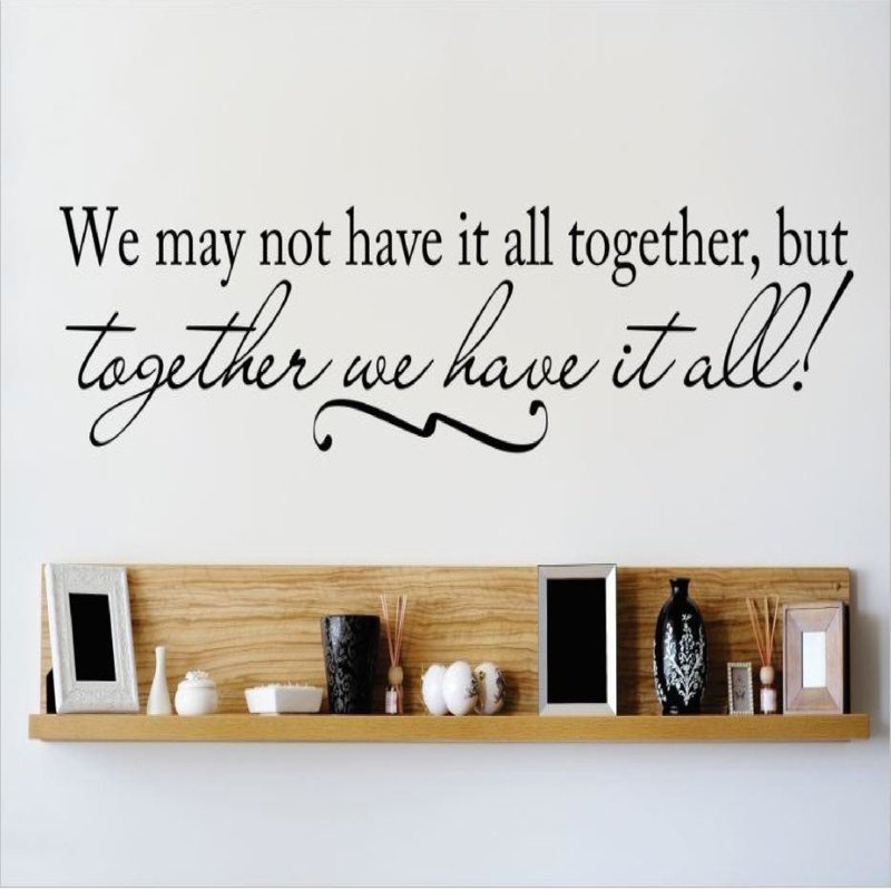 Text & Numbers Wall Decal, Black, 6" H x 30" W x 0.16" D