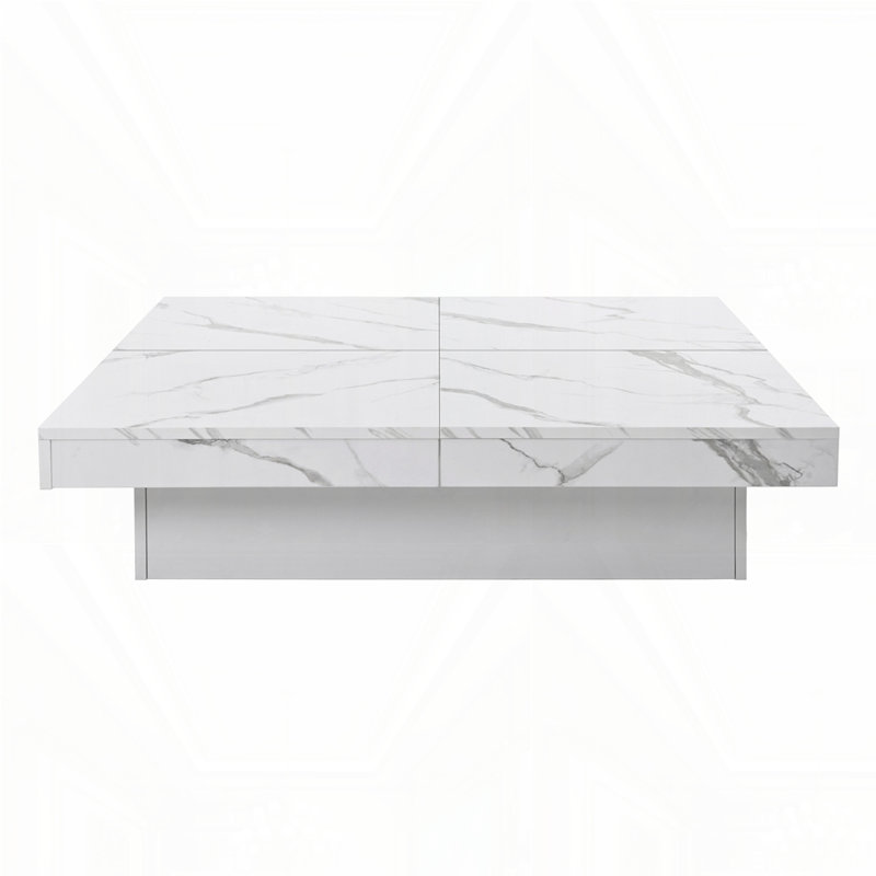 Square Marble Veneer Coffee Table