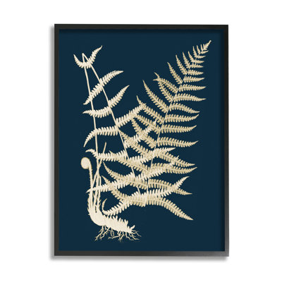«Layered Fern Leaves Abstract Botanical Roots Shapes» par Piddix - cadre flottant, impression sur toile