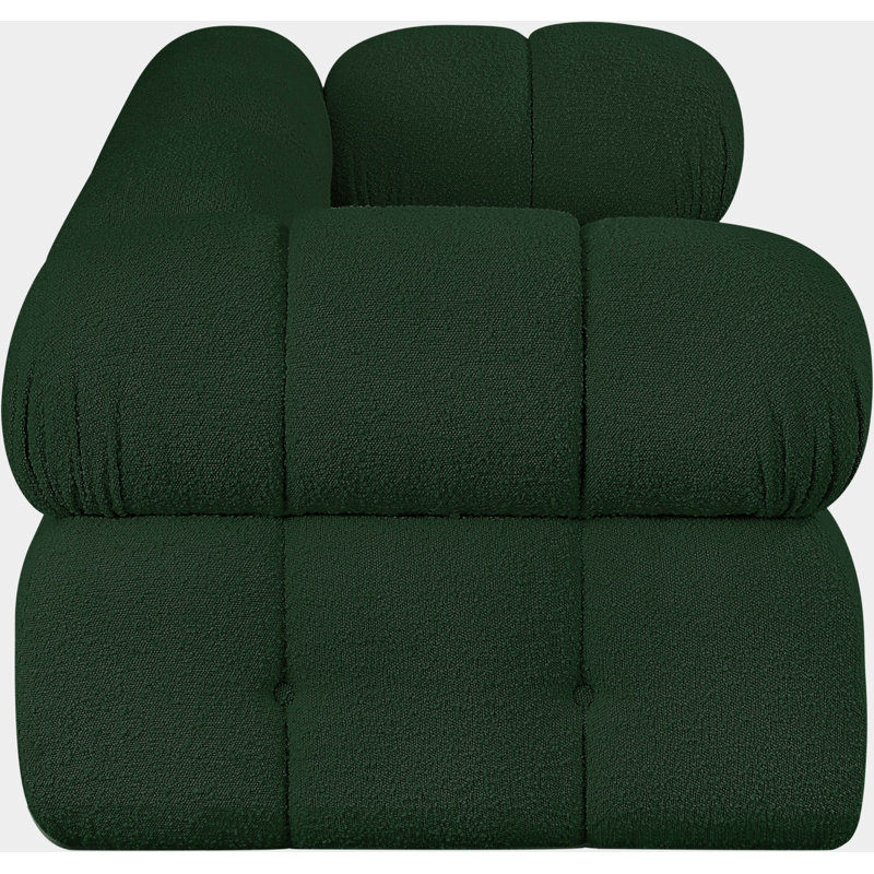 Ames Upholstered Sofa, Green Boucle Fabric, 2 Corner
