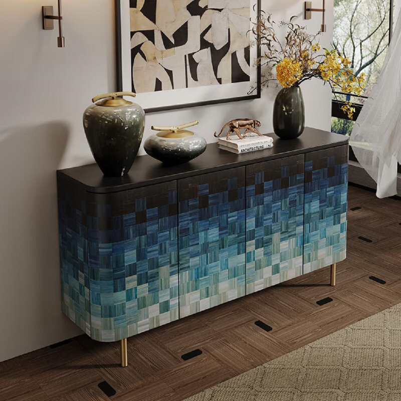 High-End Painted Sideboard, 33.46" H x 55.12" W x 15.75" D