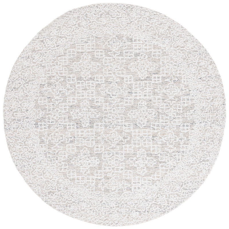 Petrit Hand Tufted Performance Geometric Rug, Round 6'