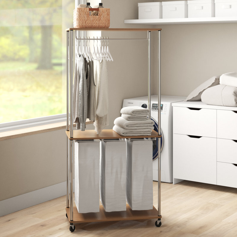 3 Bag Laundry Center, Light Brown/Gray