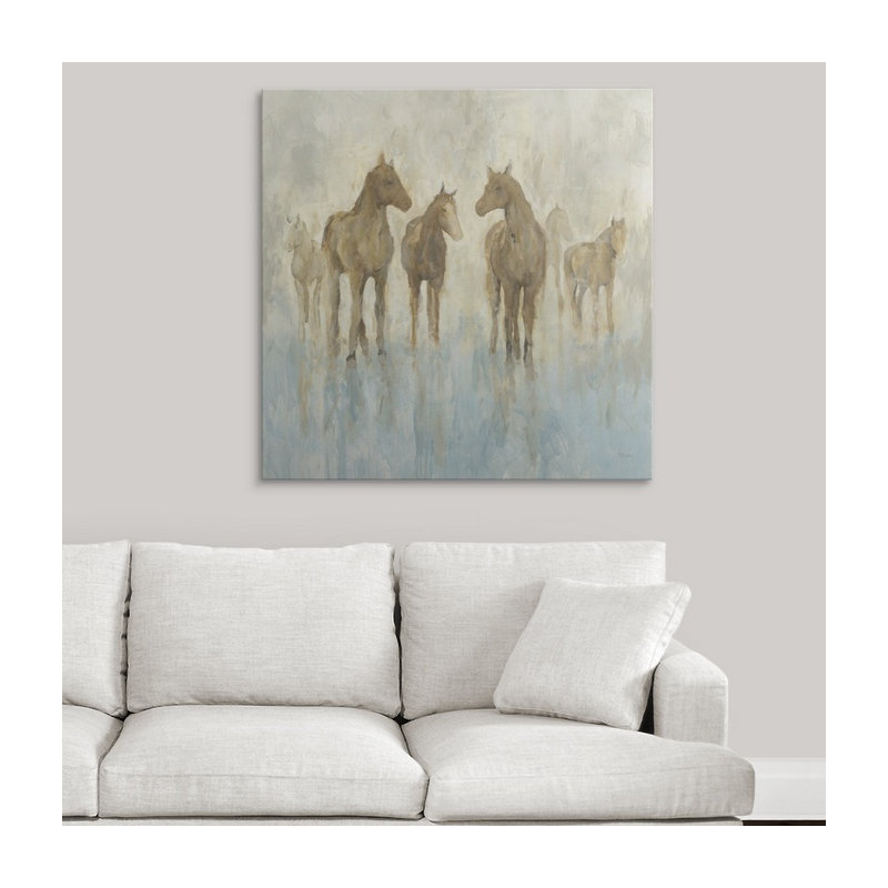 «Horses», reproduction d'art, H 35 po x l 35 po x P 1,5 po, Toile