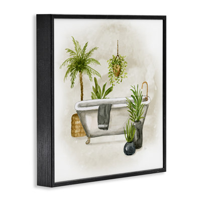 Plant Filled Bathroom Framed Giclee Art by Nan