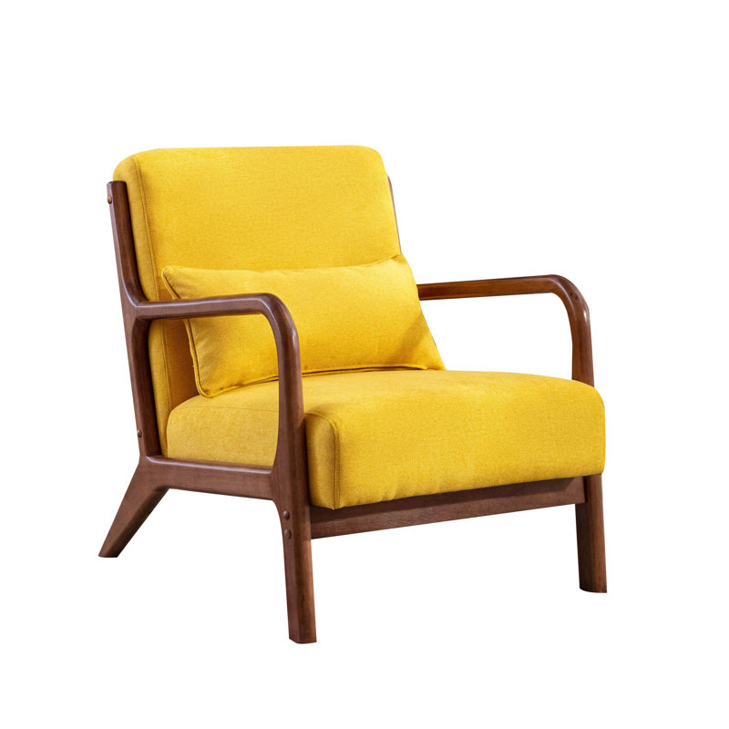 Daveontae Upholstered Armchair, Yellow Polyester Blend