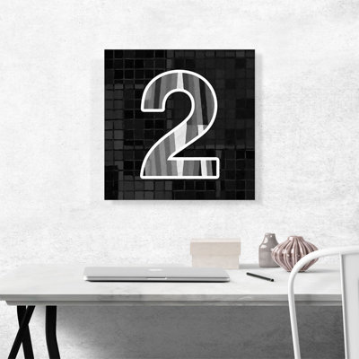 " Modern Black White Alphabet Number 2 Two Numeral "