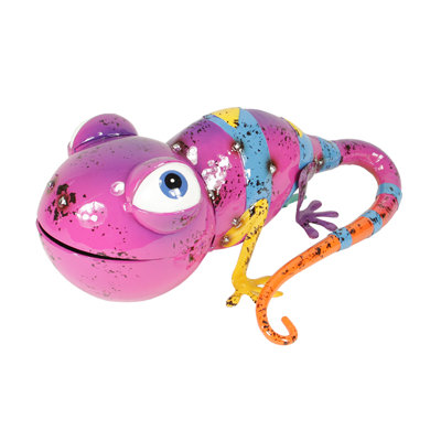 11.25" Vibrant Multi-Color Distressed Finished Gecko Outdoor Garden Figure