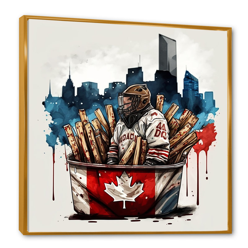 «But Tender in Poutine III», impression sur toile, H 36 po x l 36 po x P 1,5 po, Toile avec cadre flottant or
