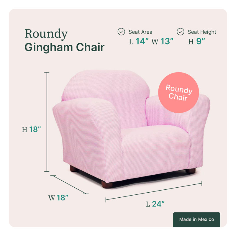 Keet Roundy Kid's Chair + Cover Combo Set, Pink