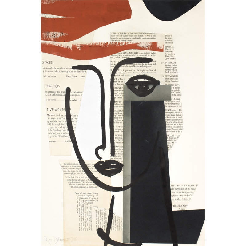 Les visages d'un siècle VI - peinture sur toile tendue, H 36 po x l 24 po x P 1,25 po