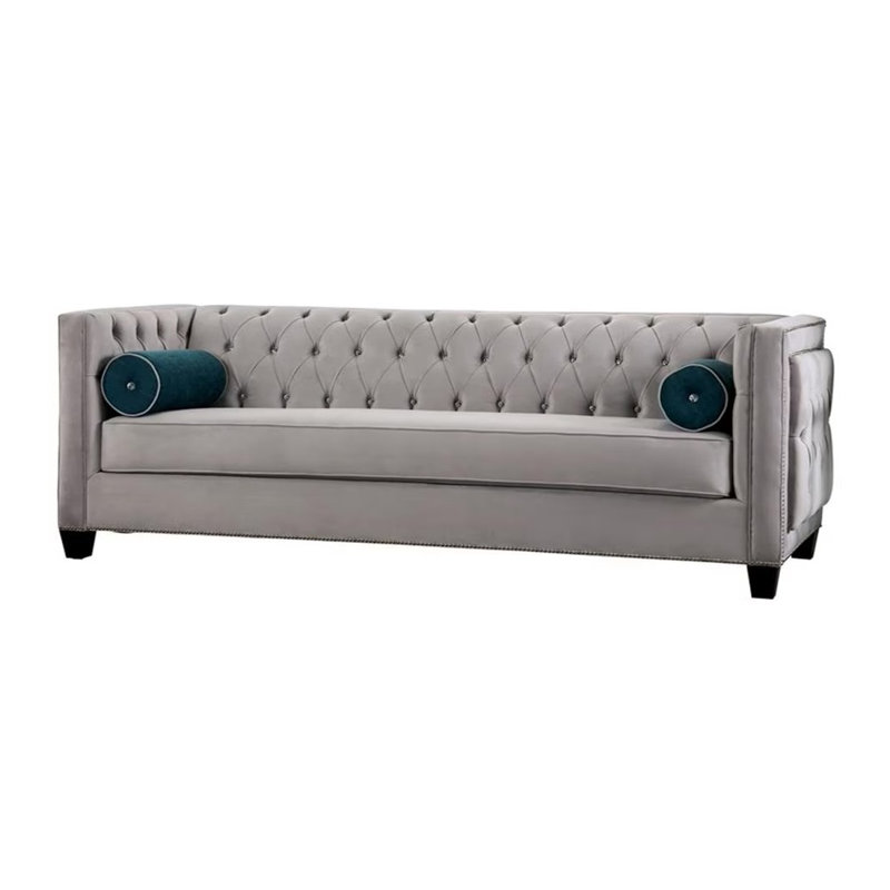 93.4" W Transitional Sofa, Gray