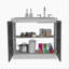 Évier utilitaire Napoles avec armoire, une tablette, armoire double porte - chêne blanc / chêne fumé