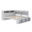 Lit de jour en bois avec armoires de rangement, étagère à chaussures et rangement sous le lit, lit d'angle avec port USB-1843036458