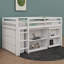 Lit mezzanine simple avec étagère à tiroirs et bureau coulissant-1148410329