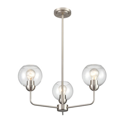 Clarington 23'' Wide 3-Light Chandelier - Brushed Nickel