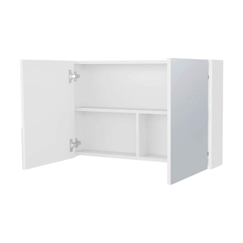 Armoire à pharmacie blanche avec miroirs inclus et 2 portes, Blanc