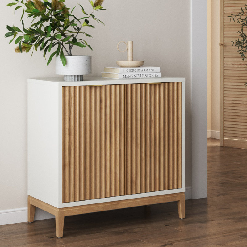 Buffet décoratif en bois, Blanc chaud